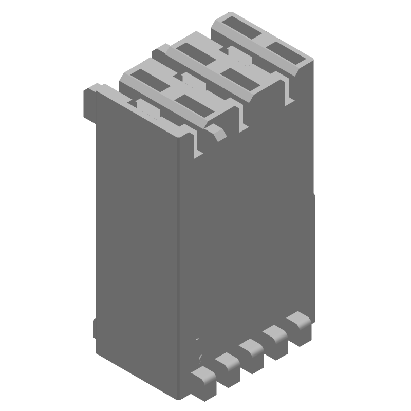3 Pos 5mm Crimp Receptacle Housing, Straight, Blue