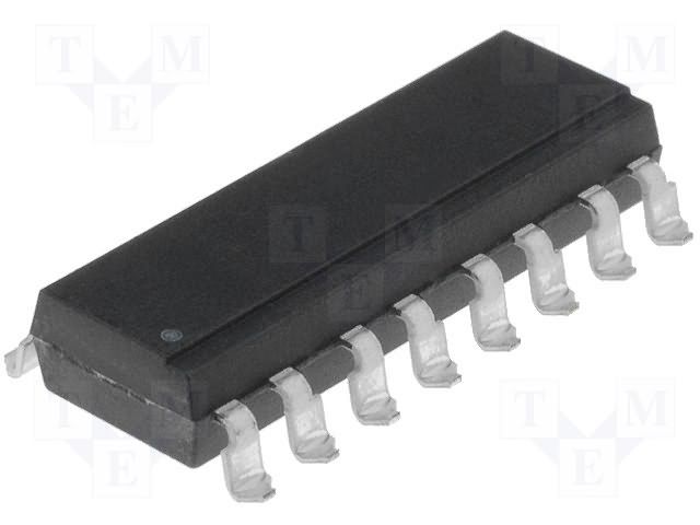 AC Input-Transistor Output Optocoupler, 4-Element, 5300V Isolation, SURFACE MOUNT, PLASTIC PACKAGE-16
