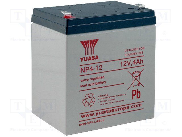 Lead-acid battery 12 V 4 Ah, NP4-12, Yuasa