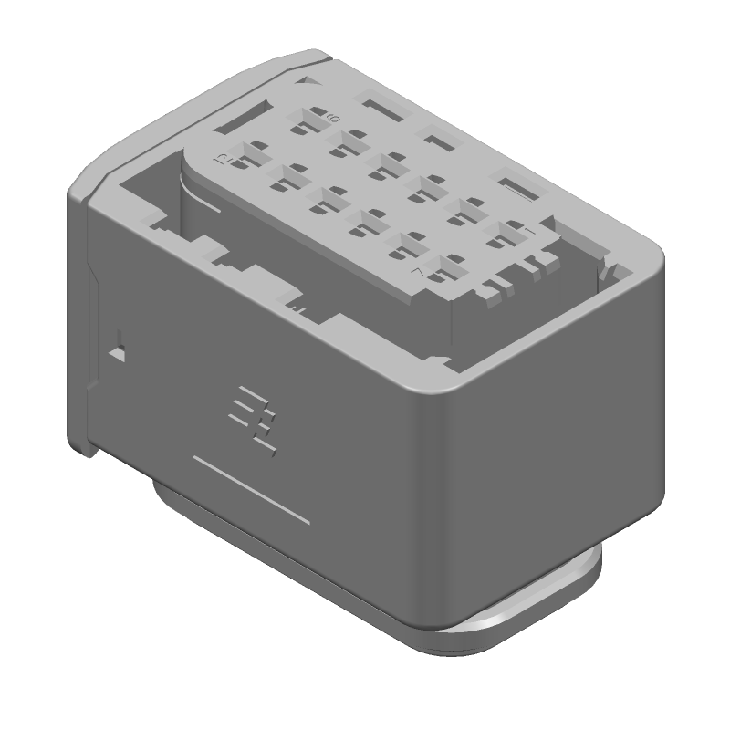 12 Pos, Female Socket, Wire-to-Wire Rectangular Connector, PBT, Black