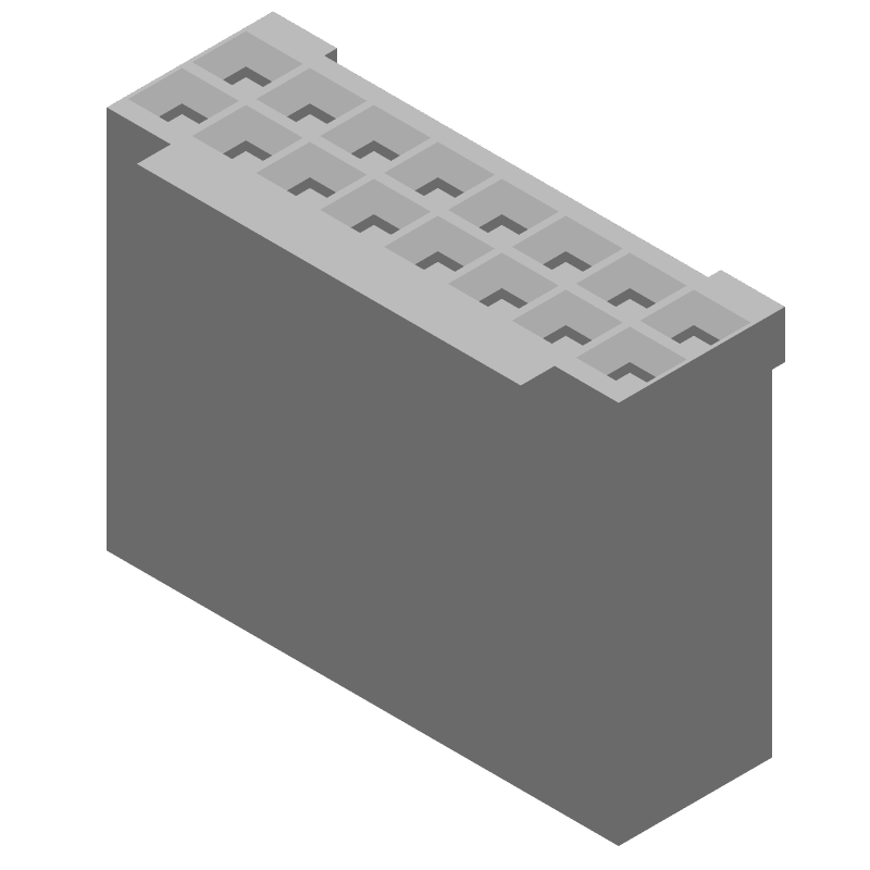 16 Pos 2.54mm Crimp Receptacle Housing, 3A, 250V, Black