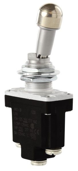 Toggle Switch, SPDT, Latched, Screw Terminal, Locking Lever Actuator, Panel Mount-threaded