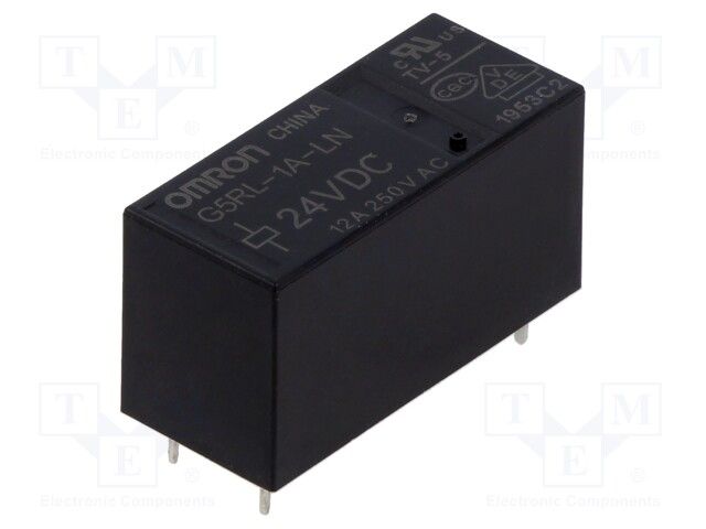 Power Relay 24VDC 12A SPST-NO (29mm 12.7mm 15.7mm) THT