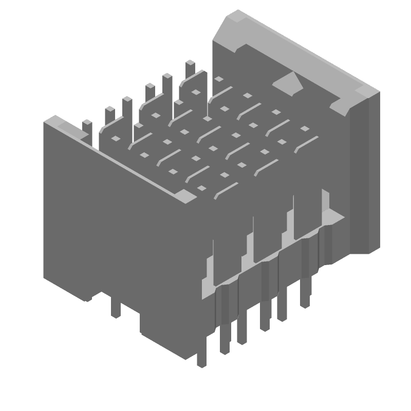 30 Pos 2mm Press-Fit Straight HDR Backplane Connector