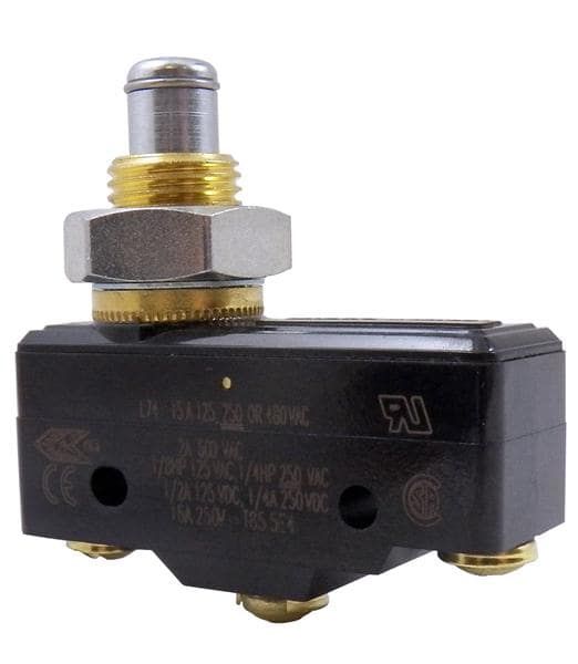 Switch Safety Interlock N.C. SPST Plunger Lever 16A 250VAC 372.85VA 5.62N Panel Mount Quick Connect 100000Cycles