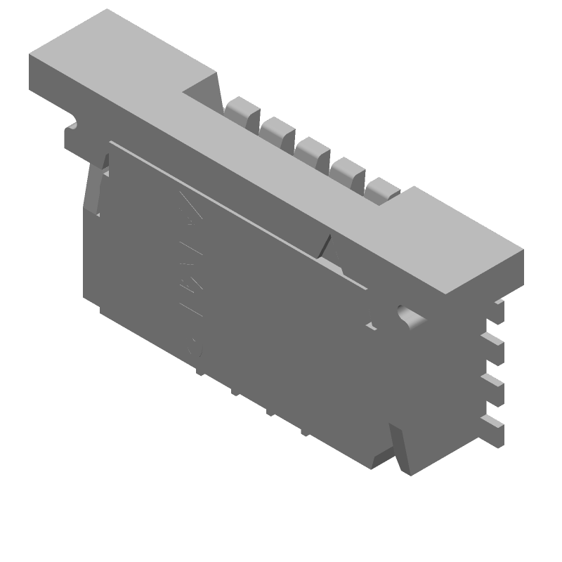 4 Pos 1mm FPC Connector, ZIF, RA, SMD, 2A, 200V