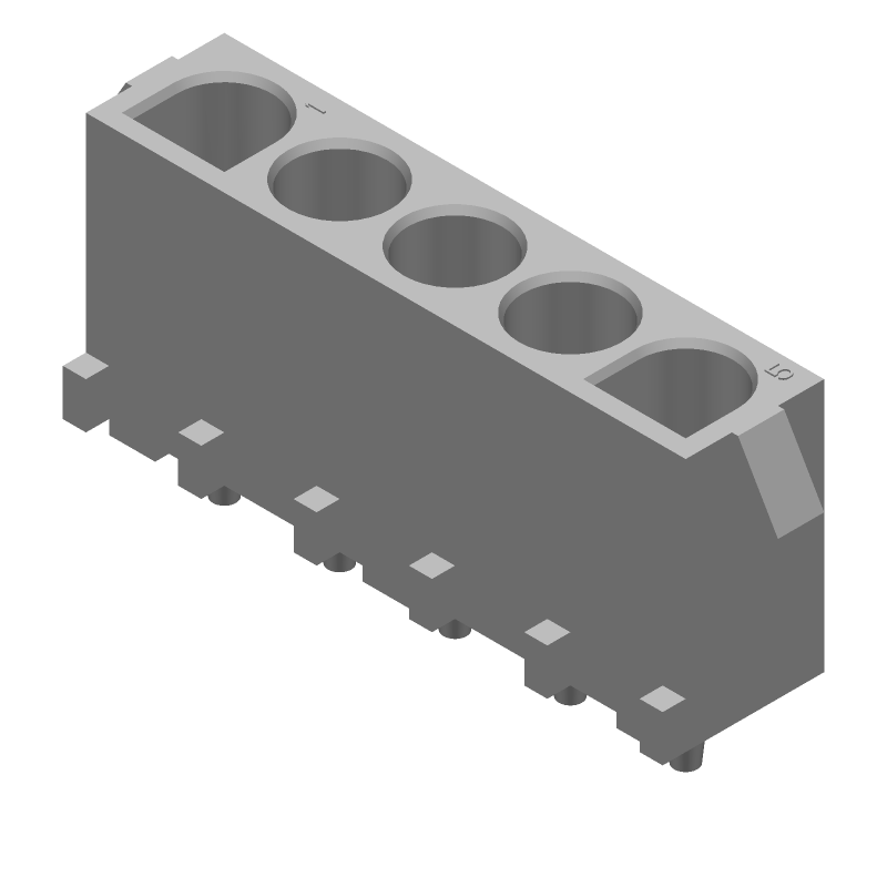 5 Pos 600V 12A Female Socket Power Connector, Wire-to-Board