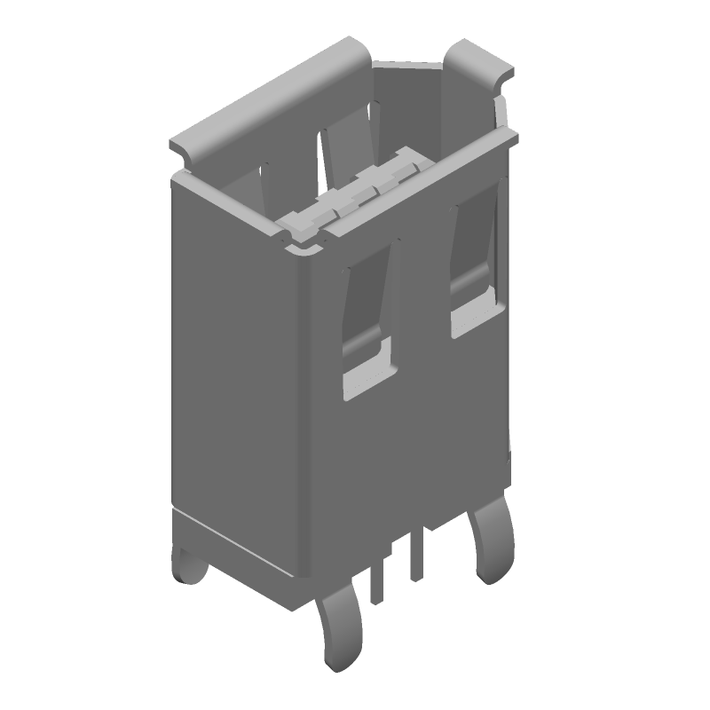 6P Signal Receptacle, 1.5A, Gold Plated, Vertical Through Hole