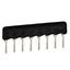 4 Resistor Network, 470 Ohm, 8-Pin SIP, Thick Film, 2% Tol