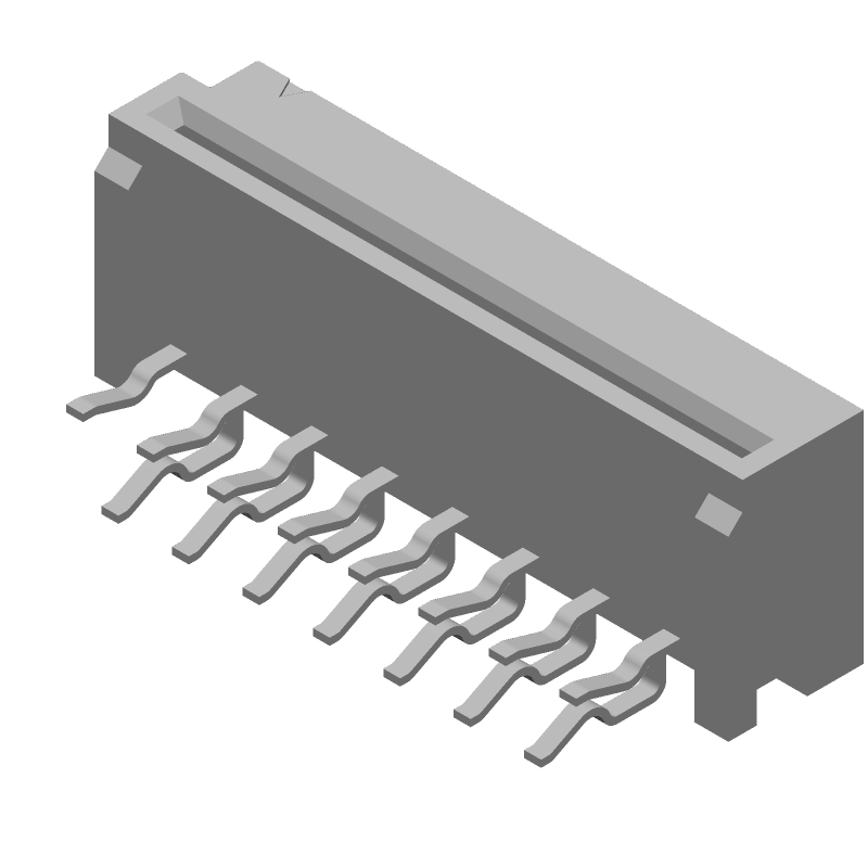 15 Pos FPC Connector, 1.25mm Pitch, RA Thru-Hole, 1A, 50V