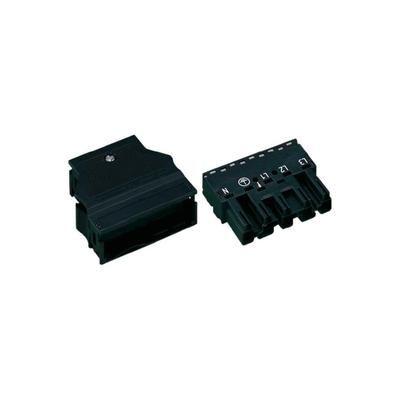 Mains connector Plug, straight Total number of pins: 5 25 A Black WAGO 770-115/K010-165 1 pc(s)