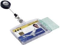 Durable Transparent Polystyrene Badge Holder Includes Badge Reel