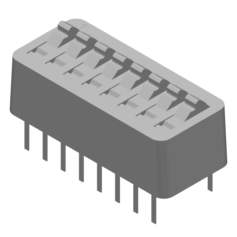 8 Pos Sealed DIP Switch, Rocker Actuator, 1.5A, Gold Contacts