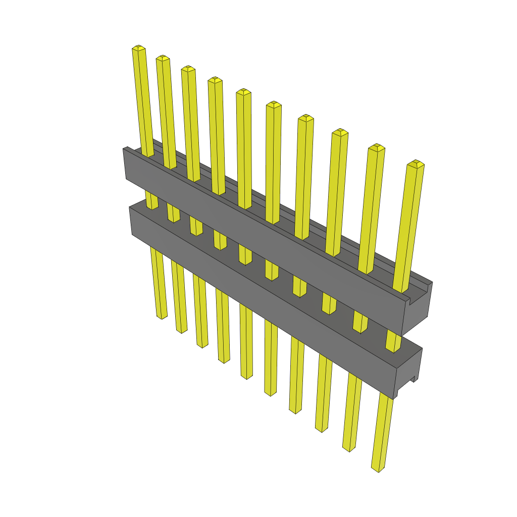 10-Contact HDR Board Stacker, 2.54mm Pitch, Through Hole Mount
