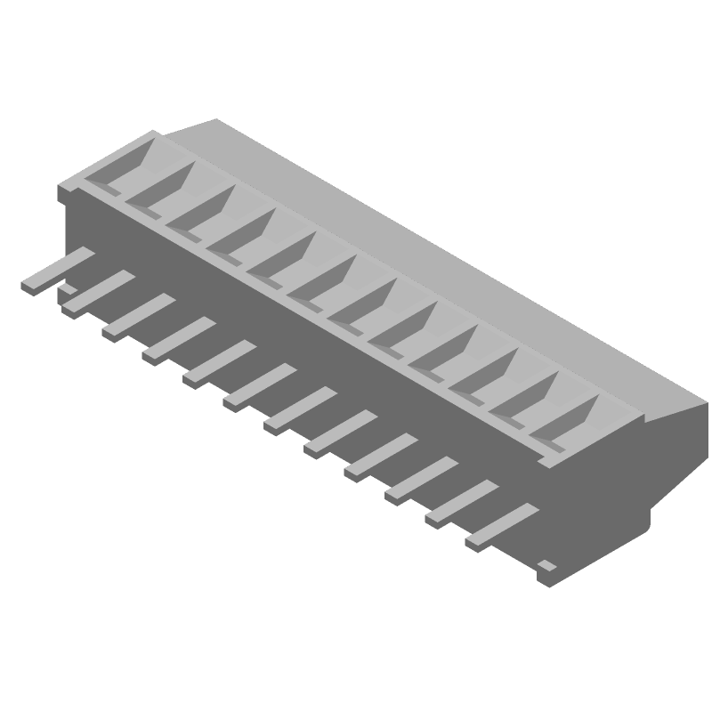 12 Pos, 10A, 150V, 2.54mm Pitch, Screwless Terminal Block
