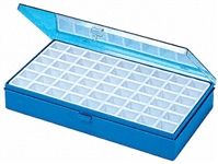 Licefa 54 Cell Blue, Transparent PS, Adjustable Compartment Box, 42mm x 295mm x 175mm