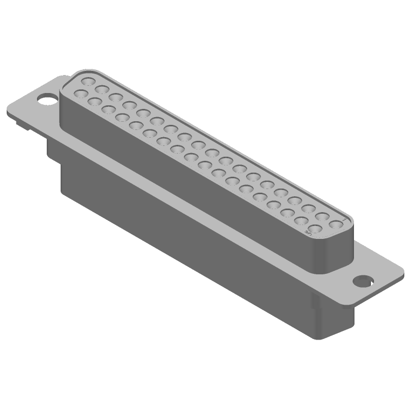 37 Pos D-Sub Crimp Female Straight Shielded Connector