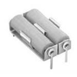 2-Cell AA Battery Holder, Aluminum, PC Pin, Through Hole