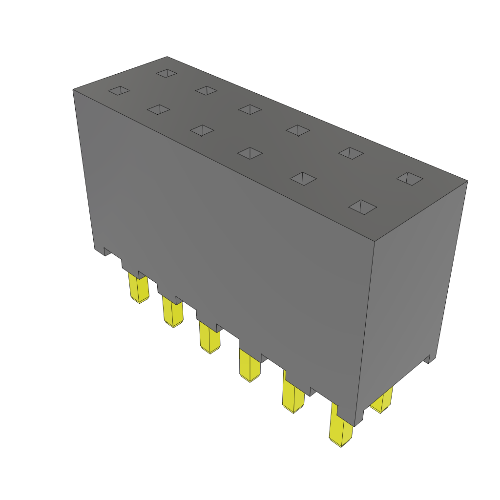 Conn Socket Strip SKT 12 POS 2mm Solder ST Top Entry Thru-Hole Tube