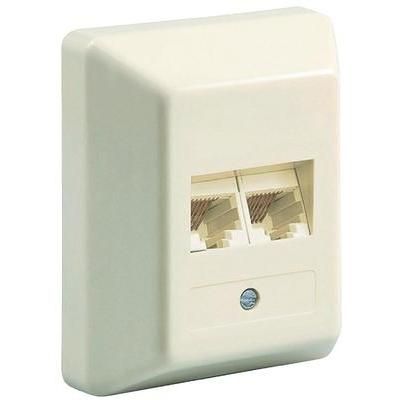 ISDN surface-mounted socket, 2x RJ45 8-pin assignment, screw connection