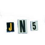 Reflective Number, 1 H Legend, Black/Yellow, 1, 25/Pkg