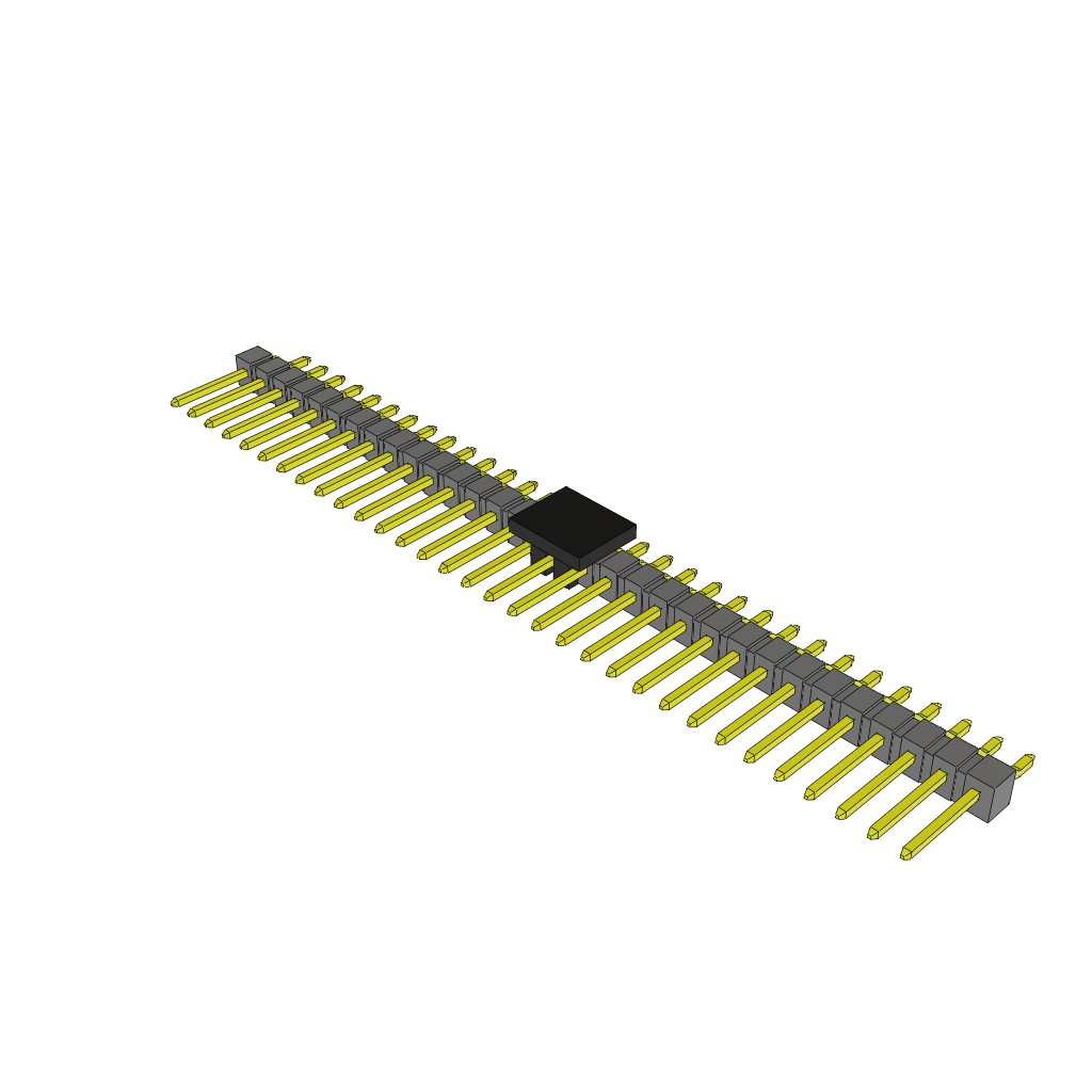 32-Contact Unshrouded Right-Angle Header, 2.54mm Pitch, Surface Mount