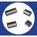 4-Pos SPST Piano DIP Switch, 24VDC, 50mA, Through Hole