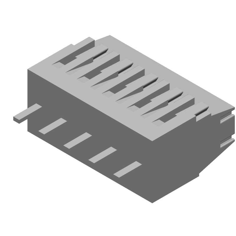 5 Pos 3.81mm Pitch Terminal Block, 12A, 300V, Straight, Thru-Hole