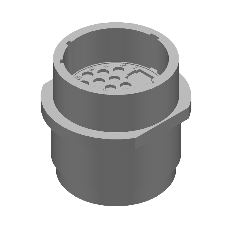 22 Pos Receptacle, Wire-to-Wire, Crimp, 600V, UL94 V-0