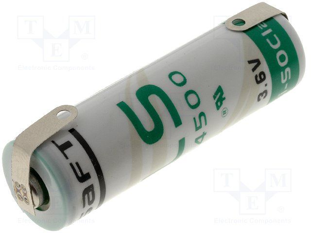 Lithium battery 3.6 V 2600 mAh, LS14500 CNR, Saft