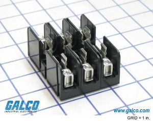 30A 600V 3-Pole Fuse Block, 10x38mm, Lug Term