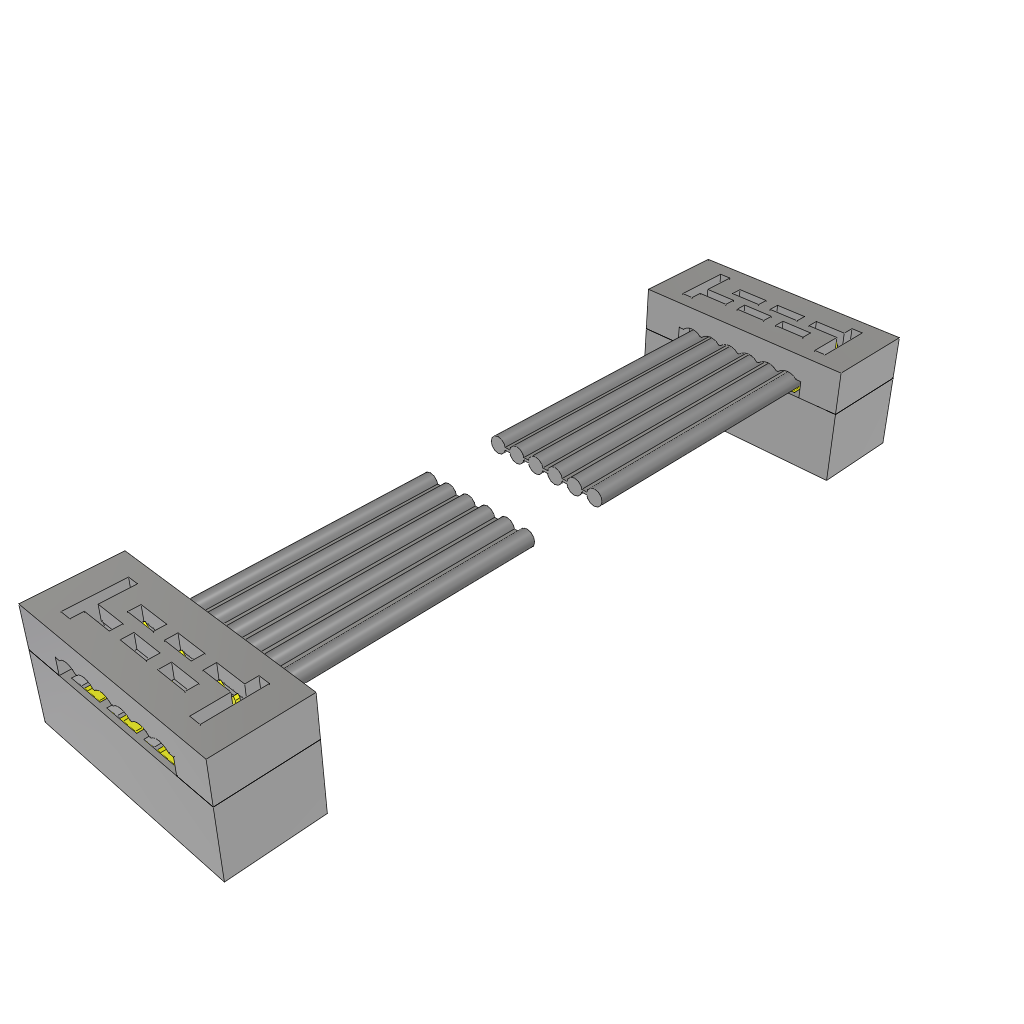 Cable Assembly Flat Ribbon 0.203m 28AWG IDC Connector to IDC Connector 6 to 6 POS SKT-SKT IDT-IDT Bulk