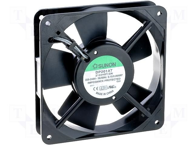 Fan;  AC;  220-240V;  120x120 x 25;  Sq;  80CFM;  48dBA;  18W;  2500RPM;  Terminals