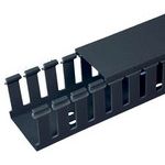 Wiring Ducts Slotted Rectangular with Cover Screw Polyvinyl Chloride Black