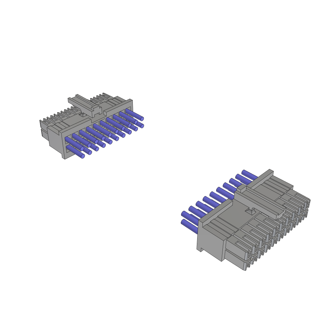 24AWG Power Cable Assembly, SKT-SKT Crimp, PVC Jacket, -10 to 105°C