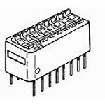 8-Pos SPST Rotary DIP Switch, 100mA 24VDC, Thru-Hole, PC Pins