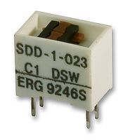 ERG COMPONENTS - SDD-1-023 - DIP / SIP Switch, 1 Circuits, Slide, Through Hole, DPST, 100 V, 1 A
