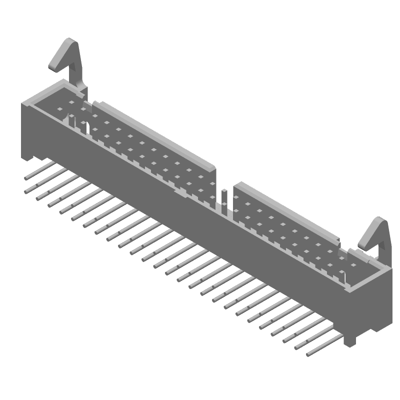 50 Pos 2.54mm RA Shrouded Header, Male Pin, Gold/Tin Plating