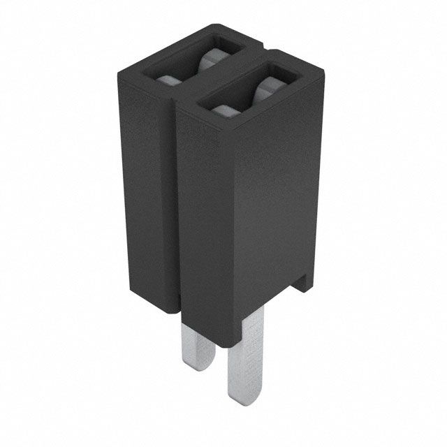 2 Pos 1.27mm Gold Socket Strip Receptacle, Straight Solder