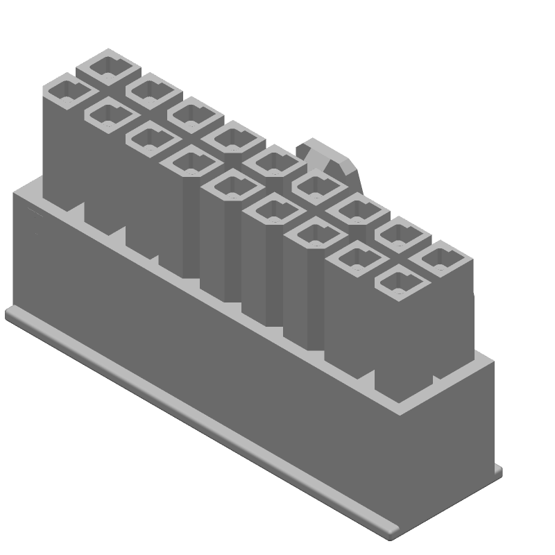 18 Pos Receptacle, Wire-to-Wire, 5A, 250V, Black