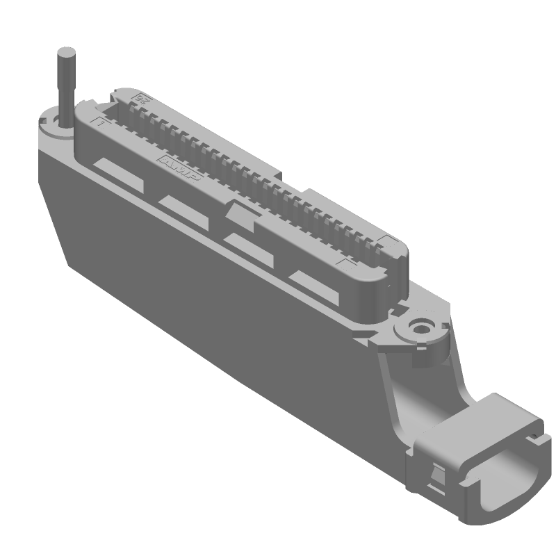 50 Pos RA Receptacle, Shielded, IDC, 2.16mm Pitch, Female