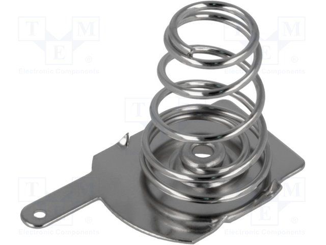 Nickel Plated Steel Battery Contact, Solder Mount