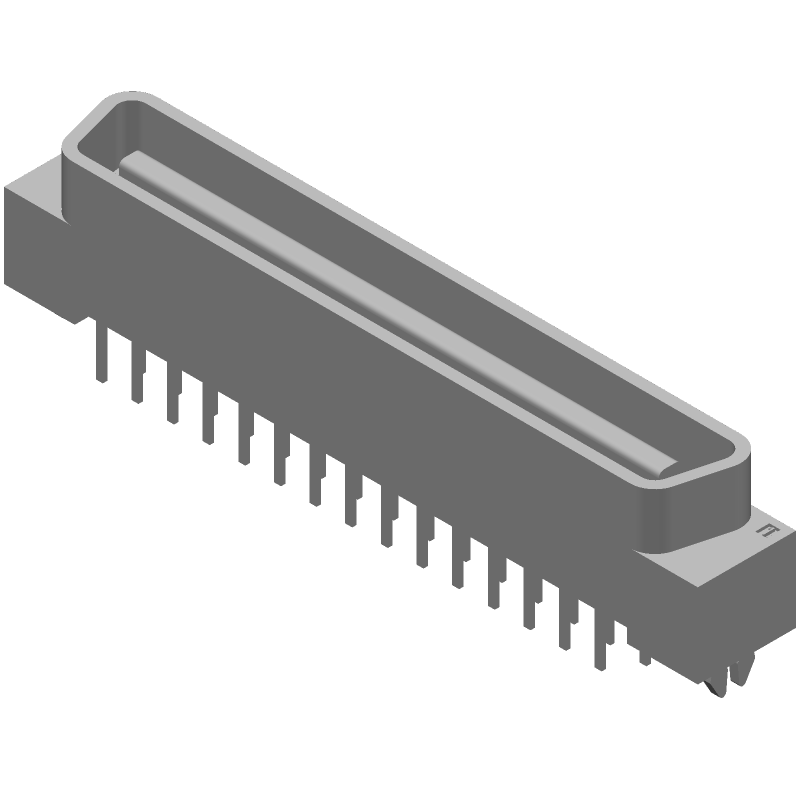 60 Pos Vertical SCSI Plug, Through Hole, Gold/Tin Bronze Contacts