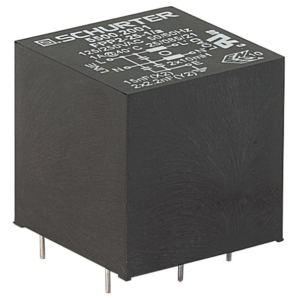 1A 250VAC Power Line Filter, 50/60Hz, Thru-Hole