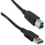 USB 3.0 A-B Cable 2M 30AWG Shielded Male-Male Black