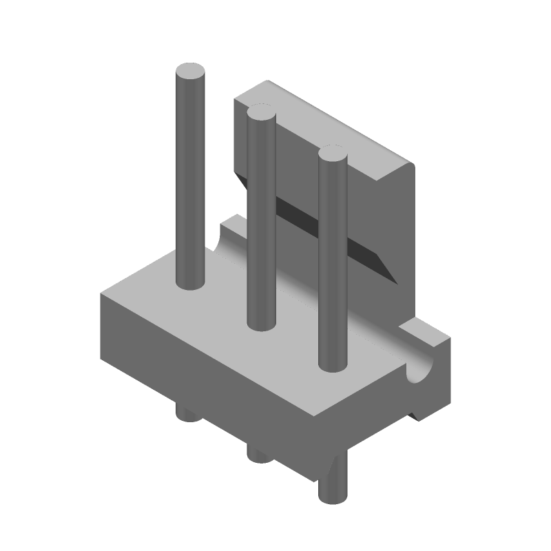 3 Pos Wire-to-Board Header, 7A, 600V, Gold, Through Hole