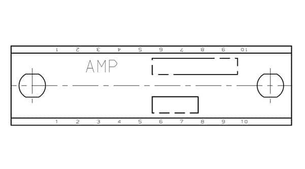 Conn Taper Pins and Block PIN 10 POS 4.06mm ST Cable Mount Bag