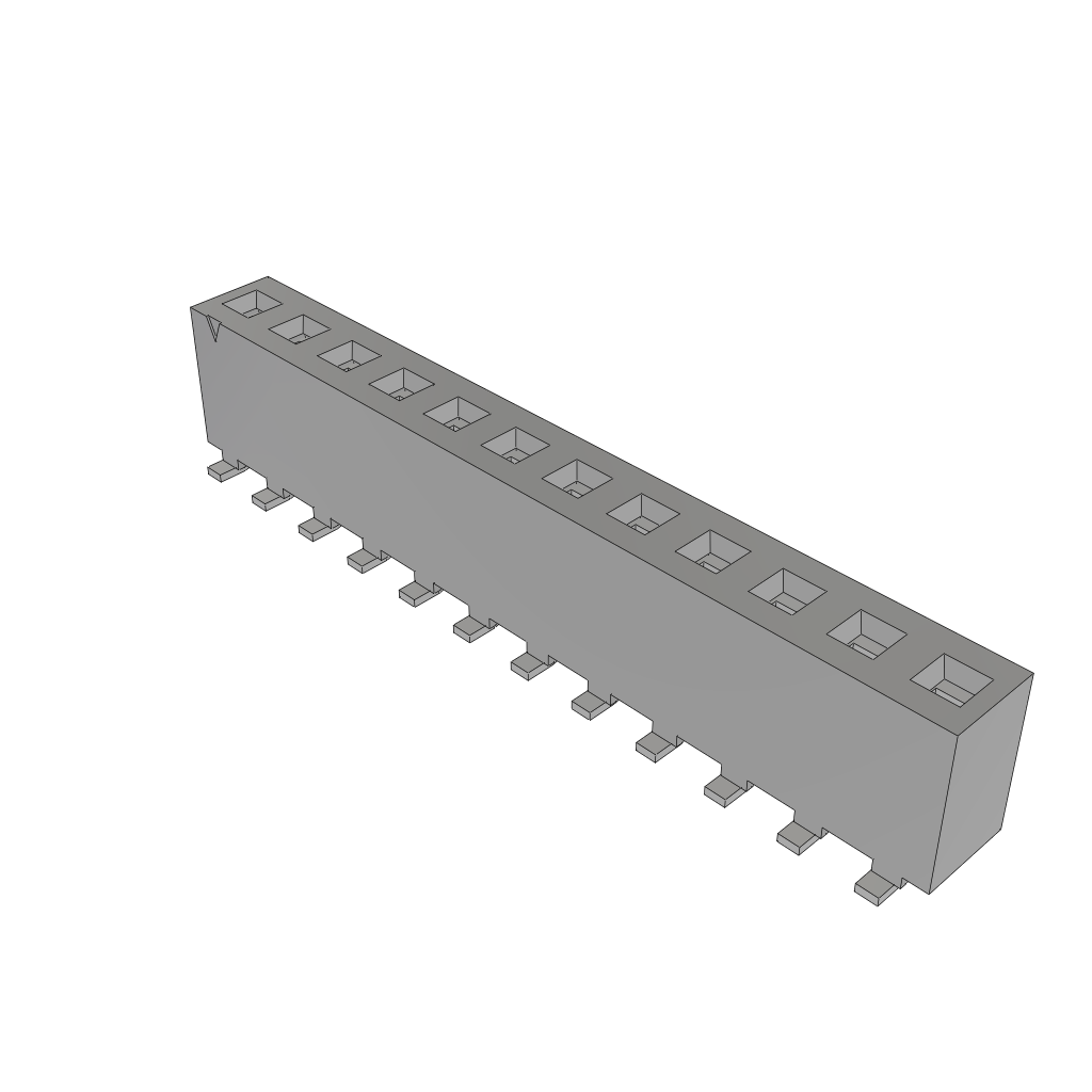 12 Pos 3.96mm Skt Header, Straight, SMD, Tin