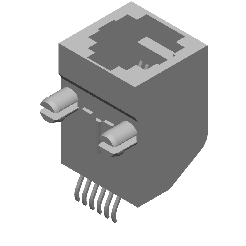 6P/6C RJ45 Jack, Female, SMT, Right Angle, 1.5A, 150V