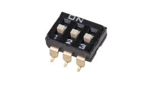 DIP Slide Switch SPST 3 Pos 25mA 24VDC SMD Gull Wing